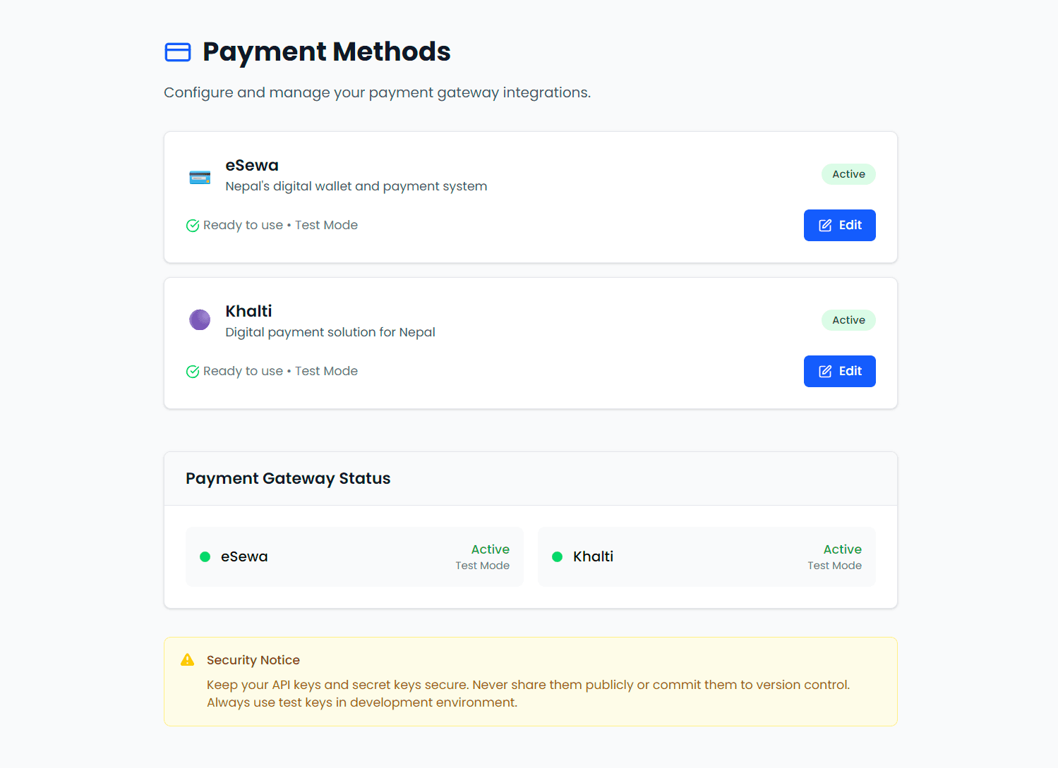 Connect payments